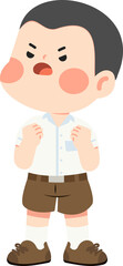 Cartoon Boy Character with Angry Expression