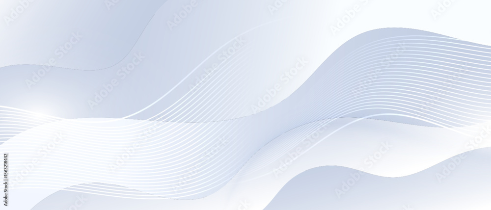 Aufkleber Minimal abstract background with flowing white lines and soft gradient.