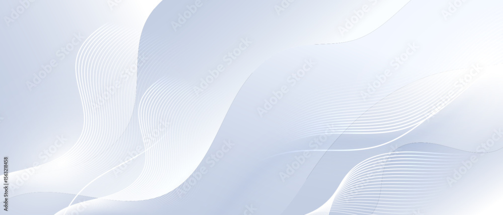 Aufkleber Minimal abstract background with flowing white lines and soft gradient.