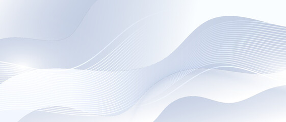 Obraz premium Minimal abstract background with flowing white lines and soft gradient.