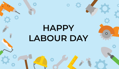 Happy Labour Day Celebration with Tools
