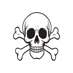 minimalist crossbones skull symbol line art illustration