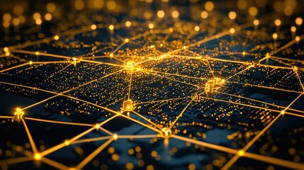 Mapping digital connectivity urban network visualization cityscape data representation nighttime aerial perspective
