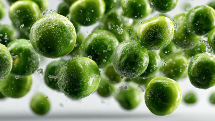 Fresh green limes floating in water droplets create vibrant scene