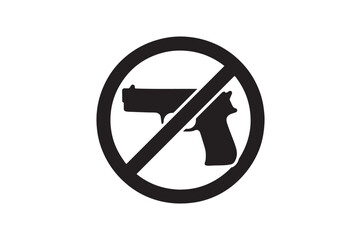 no violence sign silhouette vector art illustration on white background
