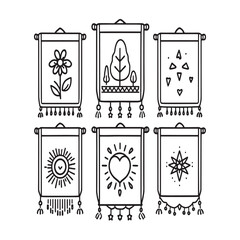 Minimalist Embroidered Wall Hangings Decorative Line Art