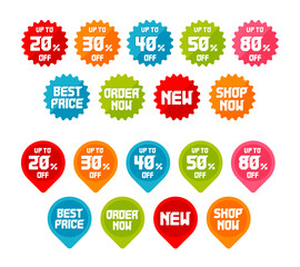Discount and sale label illustration set