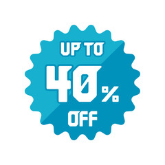 Discount and sale label illustration / 40% OFF