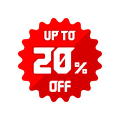 Discount and sale label illustration / 20% OFF