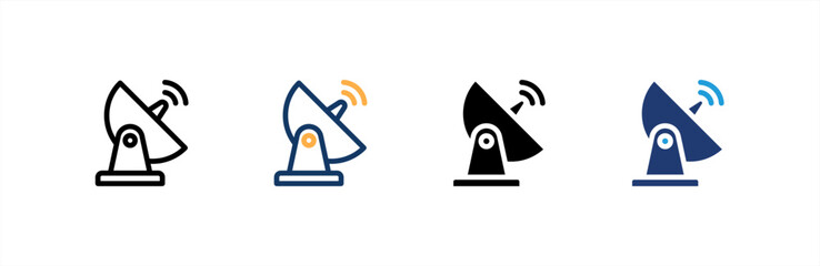 Parabolic Dishes icon set multiple style collection. Vector illustration.