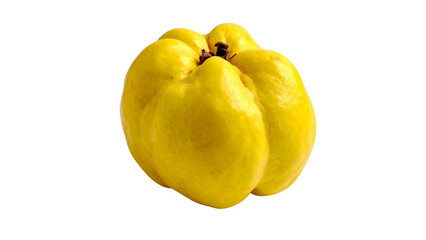 A fresh, ripe yellow bell pepper, a sweet and healthy fruit, isolated on white