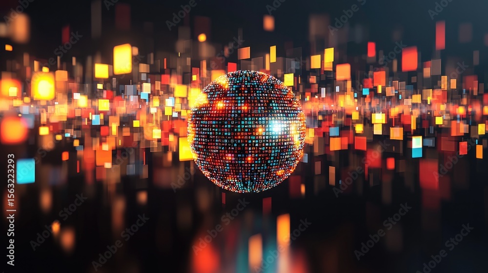 Poster digital universe expansion virtual space abstract art colorful environment 3d viewpoint data visuali