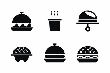 set of Food Serving icon silhouette vector illustration