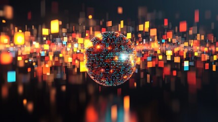 Digital universe expansion virtual space abstract art colorful environment 3d viewpoint data visualization concept
