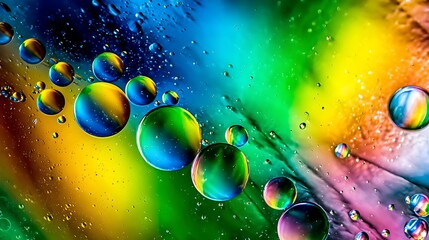 Abstract colorful oil and water