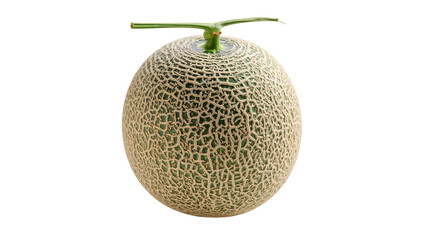Fresh, ripe green melon isolated on a white background, highlighting its juicy, sweet, and healthy appeal