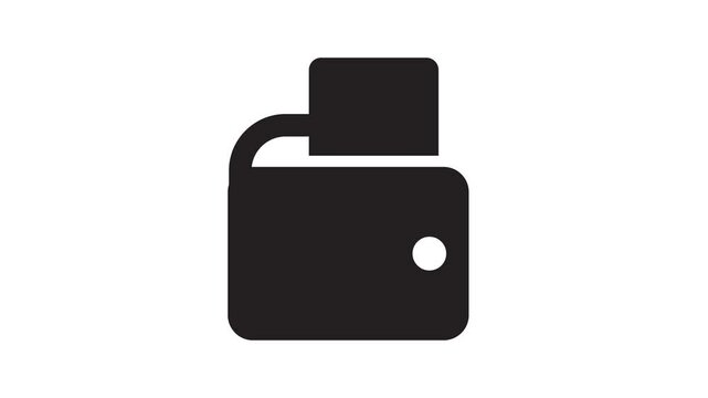 Simple and clean animation of a wallet icon, ideal for projects related to finance, digital payments, e-commerce, or mobile applications. Suitable for websites, presentations, or explainer videos.
