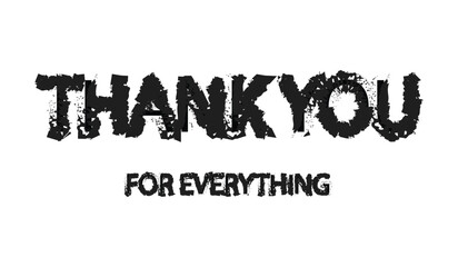 Thank You Typography Vector – Grunge Style Text with 
