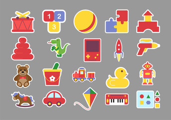 Cartoon Kids Toys Sticker Element