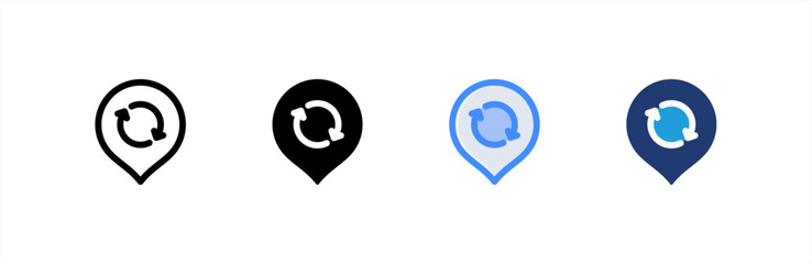 Obraz premium Refresh icon set multiple style collection. Vector illustration.