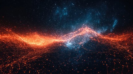 Dynamic cosmic landscape space digital art nebula breathtaking astronomy visualization
