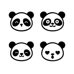 set of panda bear