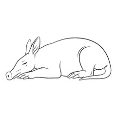 Geometric Abstract Aardvark Vector - Stylized Aardvark Lineart - Conceptual Aardvark Icon - Artistic Vector Lineart of Aardvark Symbol for Concepts.

