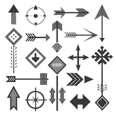 Collection of Modern Arrow Icons Up, Down, Left, Right, and More