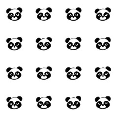 Cute Panda Faces Seamless Pattern Design