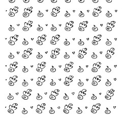 Cute black and white floral pattern design for textiles or backgrounds.