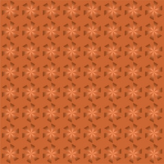 A seamless geometric pattern of radial starburst shapes embossed in warm terracotta tones, creating a tiled architectural texture with dimensional depth.