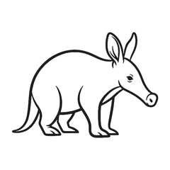 Highly Detailed Aardvark Vector - Intricate Aardvark Lineart - Clear Aardvark Icon - Precise Vector Lineart of Aardvark Drawing for Digital Art.

