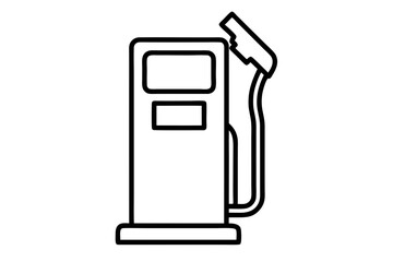 Gas station fuel pump silhouette vector illustration