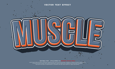 Muscle editable 3d vector text effect