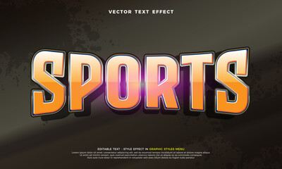 Sports editable 3D vector text style effect, perfect for sports themed events