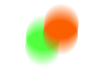 Abstract gradient shape design element, orange green color blurry shape, overlay effect