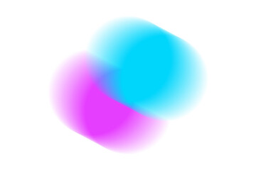 Abstract gradient shape design element, blue pink color blurry shape, overlay effect