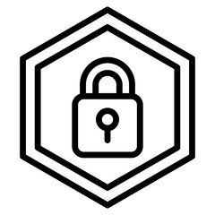 Encryption Lock  Icon Element For Design