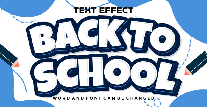 Back to school editable text effect