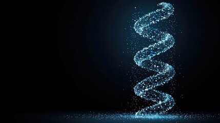Dynamic spiral of sparkling particles digital environment abstract concept high-tech viewpoint