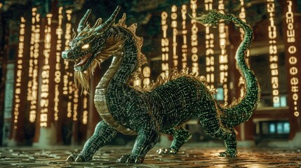 Epic dragon encounter mythical city digital art nighttime cinematic view fantasy concept
