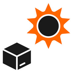 Sun Box Icon For Design Elements