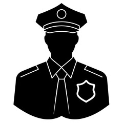 Police Officer with Badge Silhouette