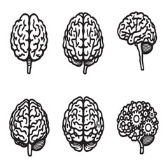 modern line drawing of human brain illustration