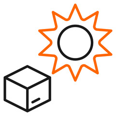 Sun Box Icon For Design Elements