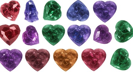Fototapeta premium Assortment of heart shaped gems