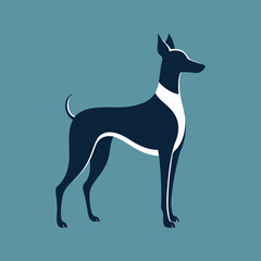 Hunting dog. Cut out silhouette of a Pointer, Labrador, or Foxhound