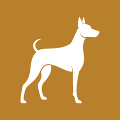 Hunting dog. Cut out silhouette of a Pointer, Labrador, or Foxhound