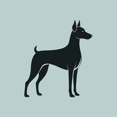 Hunting dog. Cut out silhouette of a Pointer, Labrador, or Foxhound