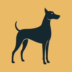 Hunting dog. Cut out silhouette of a Pointer, Labrador, or Foxhound